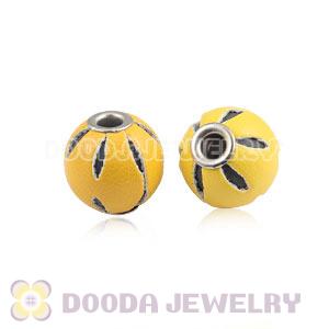12mm Yellow Basketball Wives Leather Beads For Earrings Wholesale 