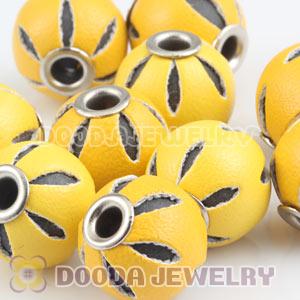 12mm Yellow Basketball Wives Leather Beads For Earrings Wholesale 