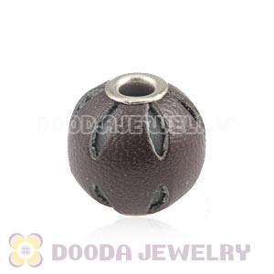 12mm Brown Basketball Wives Leather Beads For Earrings Wholesale 