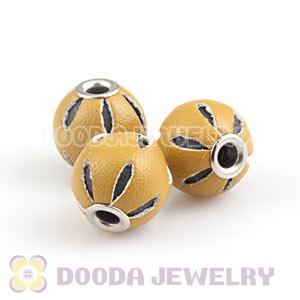 12mm Yellow Basketball Wives Leather Beads For Earrings Wholesale 