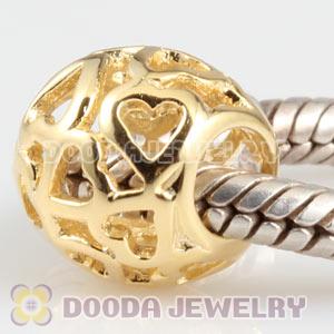 Gold plated Sterling Silver European Lotsa Love charm Beads