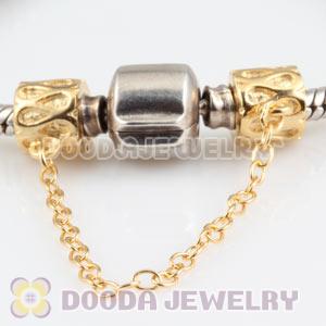 Gold Plated Silver Safety Chain fit European Style Bracelet