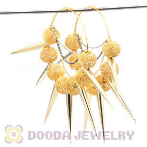 70mm Gold Basketball Wives Spike Hoop Earrings Wholesale