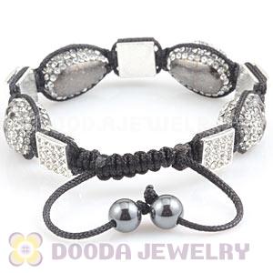 Handmade Pave Crystal Square Alloy Bracelets With Skull Bead
