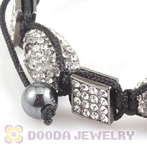 Handmade Pave Crystal Square Alloy Bracelets With Skull Bead