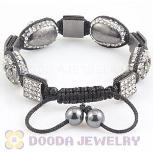 Handmade Pave Crystal Square Alloy Bracelets With Skull Bead