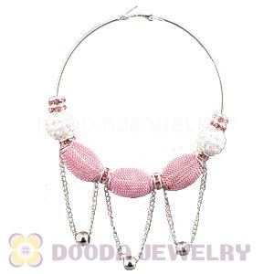 80mm Basketball Wives Mesh Hoop Earrings Wholesale With Spacer Beads 