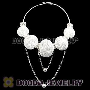 80mm Basketball Wives Mesh Hoop Earrings Wholesale With Spacer Beads 
