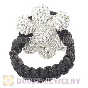 Wholesale Handmade Macrame Czech Crystal Flower Rings