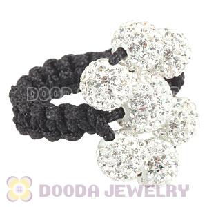 Wholesale Handmade Macrame Czech Crystal Flower Rings