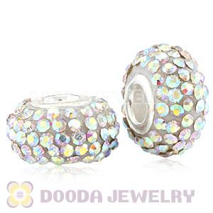 Wholesale European Pave Crystal Bead With Alloy Core
