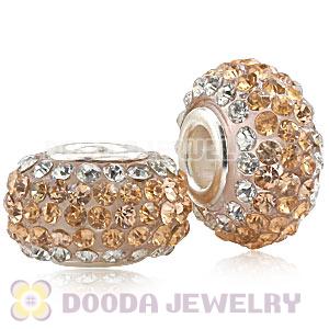 Wholesale European Pave Crystal Bead With Alloy Core