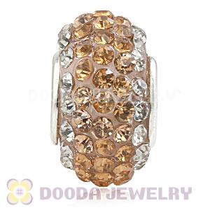 Wholesale European Pave Crystal Bead With Alloy Core