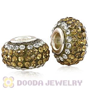 Wholesale European Pave Crystal Bead With Alloy Core