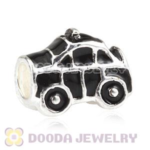 Wholesale Silver Plated European Enamel Taxi Charm Beads