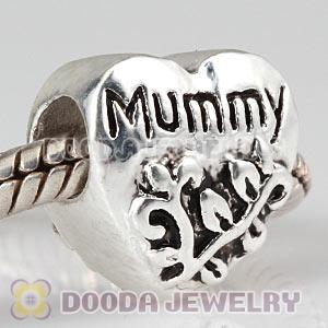 Wholesale Silver Plated European Mummy Heart Charms For Mothers Day 