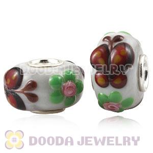 Handmade European Glass Butterfly Bay Beads In 925 Silver Core Wholesale