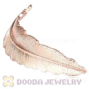 Wholesale Rose Gold Plated Feather Quill Beaded Accessory For Bracelet 