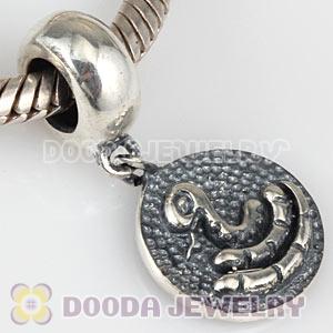 Sterling Silver Chinese Zodiac Snake Dangle Charm Bead Wholesale