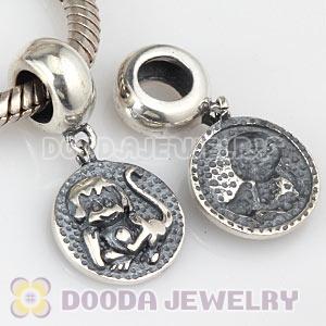 Sterling Silver Chinese Zodiac Monkey Dangle Charm Bead Wholesale