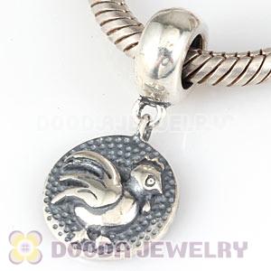 Sterling Silver Chinese Zodiac Rooster Dangle Charm Bead Wholesale