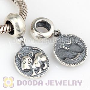 Sterling Silver Chinese Zodiac Dog Dangle Charm Bead Wholesale