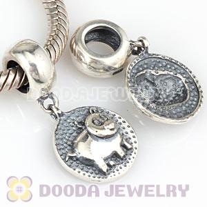 Sterling Silver Chinese Zodiac Pig Dangle Charm Bead Wholesale
