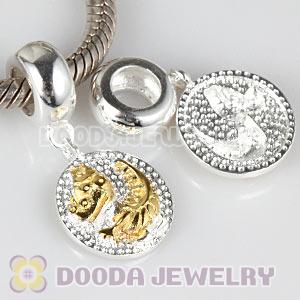 Gold Plated Sterling Silver Chinese Zodiac Dragon Dangle Charm Bead Wholesale