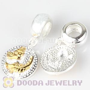 Gold Plated Sterling Silver Chinese Zodiac Dragon Dangle Charm Bead Wholesale