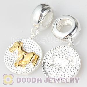 Sterling Silver Chinese Zodiac Horse Dangle Charm Bead Wholesale