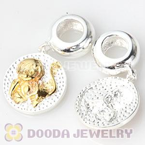 Gold Plated Sterling Silver Chinese Zodiac Monkey Dangle Charm Bead Wholesale