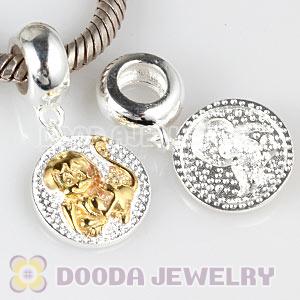 Gold Plated Sterling Silver Chinese Zodiac Monkey Dangle Charm Bead Wholesale