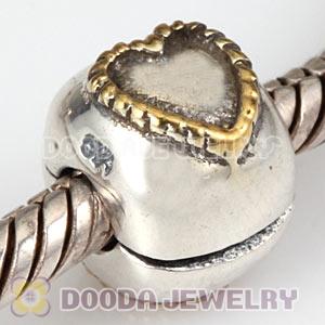 Sterling Silver European Braided Heart Clip Beads Wholesale