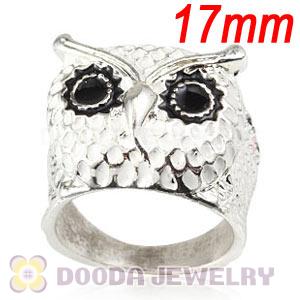 Wholesale 17mm Unisex Silver Plated Enamel White Owl Finger Ring 