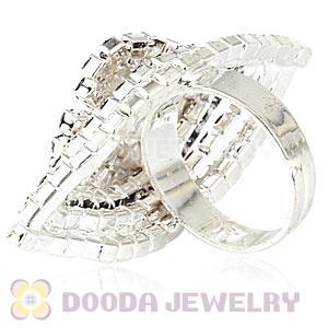 Wholesale Silver Plated Crystal Flower Ring For Women 