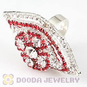 Wholesale Silver Plated Crystal Flower Ring For Women 
