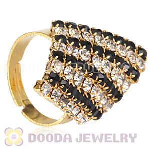 Wholesale Unisex Gold Plated White Crystal Diamond Ring  