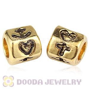 Wholesale Gold Plated European Heart Cross Anchor Bead