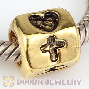 Wholesale Gold Plated European Heart Cross Anchor Bead