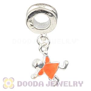 Silver Plated Enamel European Litter Boy Dangle Charm Bead Wholesale
