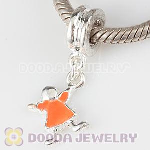 Silver Plated Enamel European Litter Boy Dangle Charm Bead Wholesale
