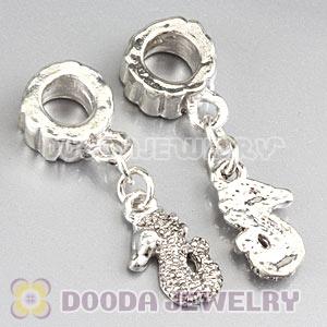 Silver Plated European Seahorse Dangle Charm Bead Wholesale