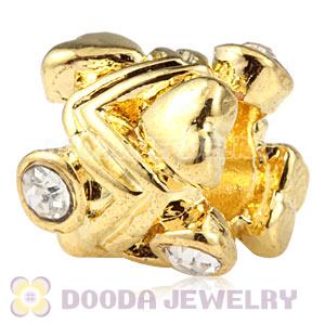Wholesale Gold Plated European Charm Bead With Stone