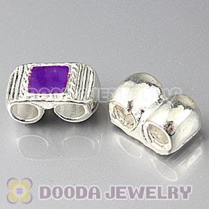 Wholesale Silver Plated Charm Jewelry European Double Hole Beads