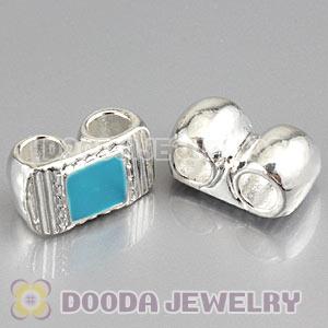 Wholesale Silver Plated Charm Jewelry European Double Hole Beads