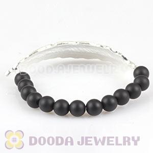Black Agate Feather Beaded Bracelets Wholesale 