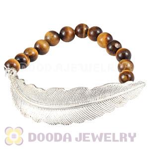 Tiger Eye Feather Beaded Bracelets Wholesale 