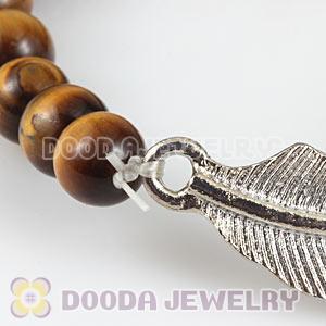 Tiger Eye Feather Beaded Bracelets Wholesale 