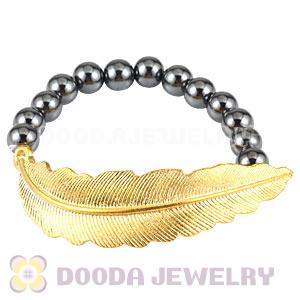 Feather Hematite Beaded Bracelets Wholesale 