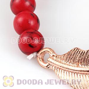 Red Coral Feather Beaded Bracelets Wholesale 